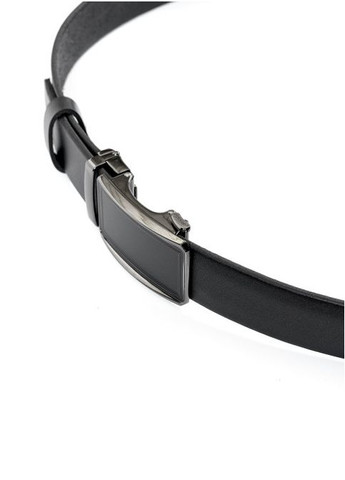 Чоловічий шкіряний ремінь чорний з автоматичною пряжкою Sambag (302747286)