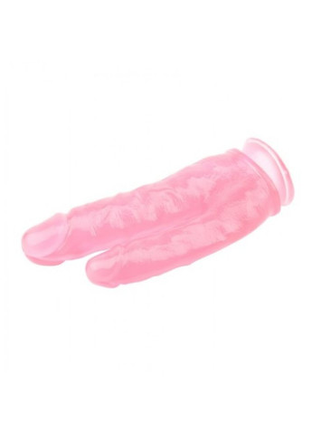 Фаллоимитатор двойной на присоске прозрачный  Hi-Rubber 9.4 INCH Pink Chisa (303882772)