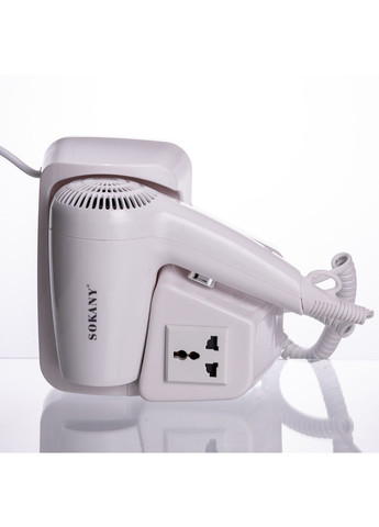 Фен настінний для сушіння волосся побутовий фен для укладання компактний потужний 1200 Вт SK-CF-2217 Sokany (370974618)
