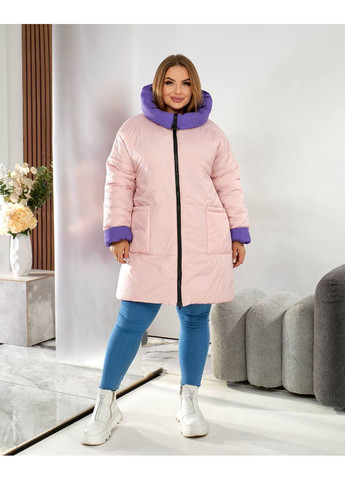 Фиолетовая зимняя двухсторонняя куртка-пальто из водоотталкивающей ткани — замеры в описании! куртка-пальто GD/GL Модний простір