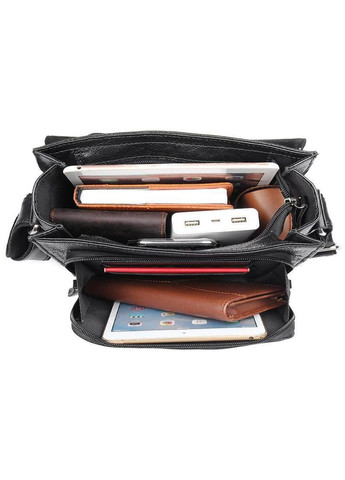 Сумка планшет через плечо из натуральной кожи мужская для документов и для телефона средняя Черный 40315 John McDee (361409841)
