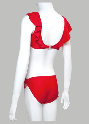 Червоний літній модний дитячий купальник з топом та рюшами модель 0321 червоний арт.937 роздільний, танк, топ Teres