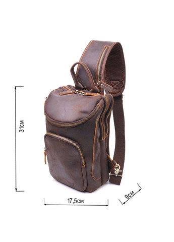 Винтажная мужская сумка через плечо из натуральной кожи с несколькими карманами коричневая (sku_21303) No Brand (328922718)