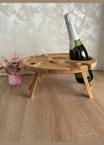 Винный столик Бук на 4 бокала с отверстием для бутылки No Brand (330774728)