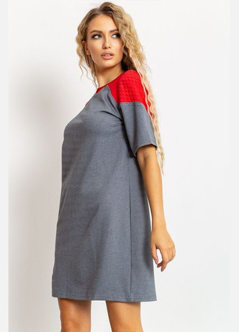 Серо-красное платье, цвет серо-синий, Ager