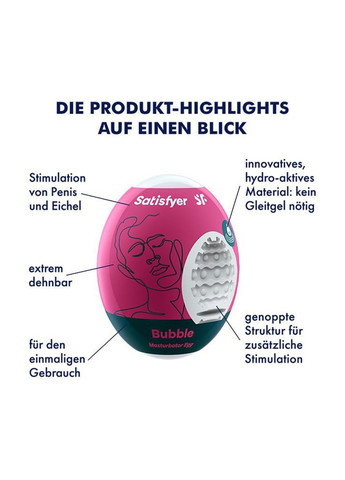 Самосмазывающийся мастурбатор Masturbator Egg Bubble Satisfyer (347312892)