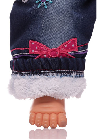 Синие зимние джоггеры джинсы на травке для девочки с бантиком синие 92 см (30125) BABYKROHA