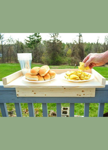 Подвесной балконный столик из дерева Шаен бланже (ПБС-001201) No Brand (328414582)