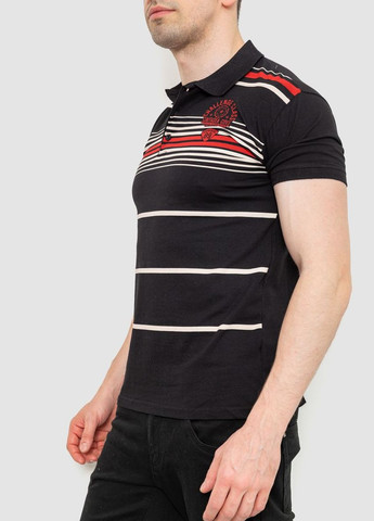 Чорна поло чоловіче в смужку 214r141 з коротким рукавом Ager