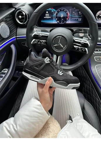 КРОСІВКИ ЖІНОЧІ NIKE AIR JORDAN 4 RETRO SE BLACK CANVAS НАЙК АІР ДЖОРДАН No Brand чорні демісезони (368859573)