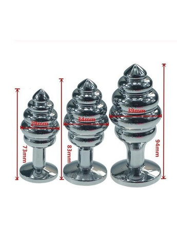 Набір рельєфних Анальних пробок з нержавіючої сталі з кристалом 3 в 1 ACNP-301 NoEnNameNull No Brand (307084772)
