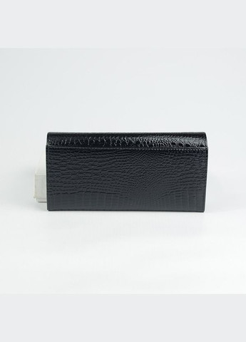 Жіночий гаманець чорного кольору на кнопці, Лаковий шкіряний жіночий гаманець портмоне з натуральної шкіри Balisa (266266482)