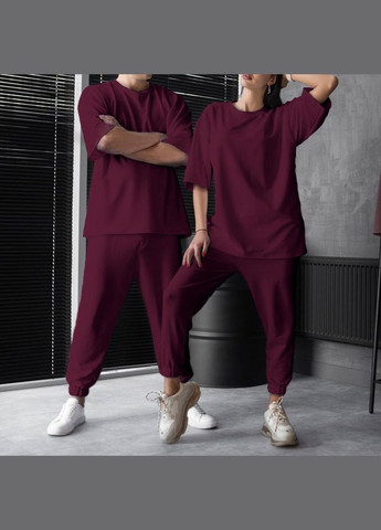 Бордовый демисезонный остюм оверсайз турецкая тринитка петля премиум качества No Brand