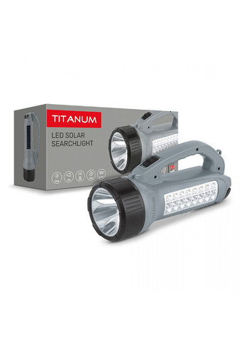 Портативный фонарик на солнечной батарее TLFT09SO с основным и боковым светом, до 15 ч работы Titanum (282312658)