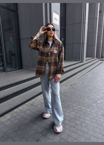 Кофейная рубашка No Brand