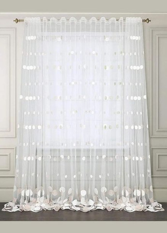 Готовий тюль фатін в кульках, молочний, на тасьмі ширина 500 см, висота 280 см No Brand (307068795)