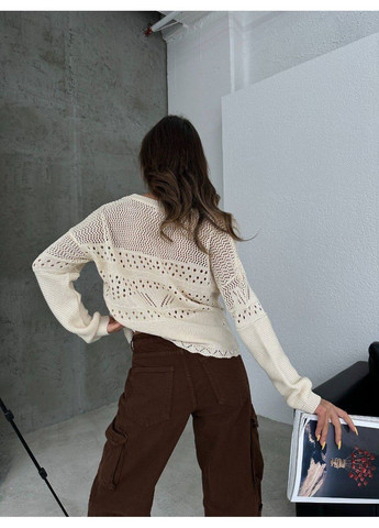 Белый демисезонный 🤍 стильный свитер из хлопка – идеален для ежедневных и праздничных образов! размерная сетка в описании GD/GL Модний простір