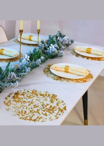 Серветки сервірувальні круглі Leeseph Gold 33 см 10 штук Malva (300860410)