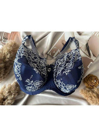 Синий синий бюстгальтер большого размера с тонким поролоном Lanny Mode