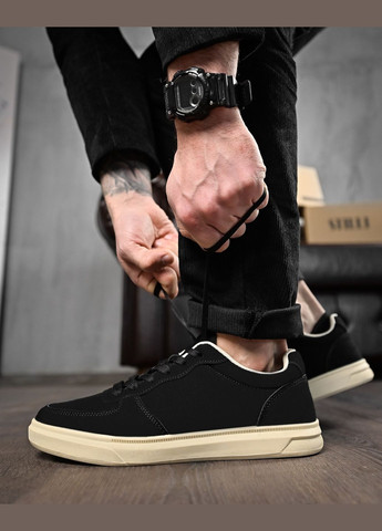 Черные летние стильные мужские кроссовки замшевые черные Freedom