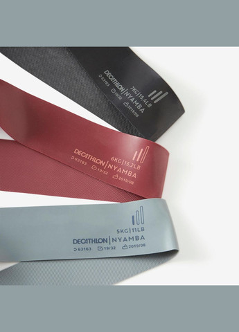 Фитнес-ленты 100 короткие сопротивление 5-6-7 кг набор из 3 шт. бирюзовая/бордовая/черная SRC (315726376)