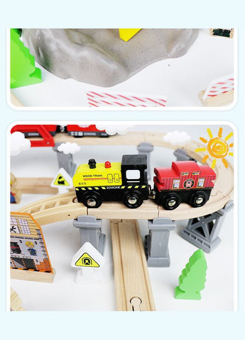 Залізна дорога з дерева, 110 деталей (Brio, Ikea, Playtive) E21A14 Edwone (322280445)