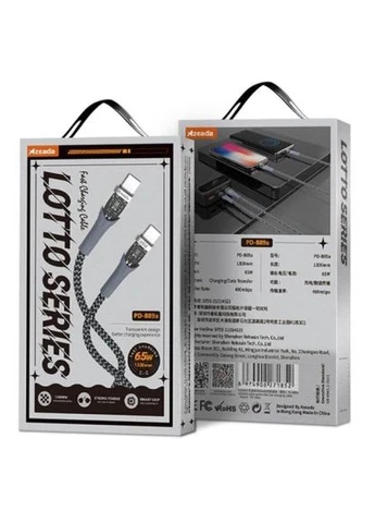 Дата-кабель (PD-B89 (C-C)-BK) Proda USB-C to USB-C 1.3m Lotto PD-B89CC Black (388712218)