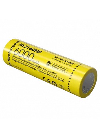 Акумулятор 21700 Nitecore NL2160HP 6000mAh Li-Ion 3.6V (Жовтий) No Brand (332637592)