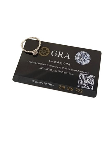 Срібна каблучка з муасанітом 0,5 ct. 5 мм 19 розмір, Сертифікат (219156722) Shatlen Каблучка (338624527)