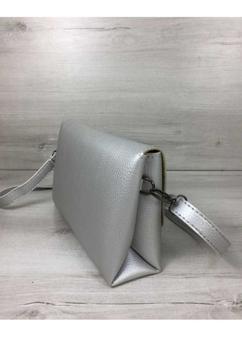 Жіноча сумка клатч срібло екошкіра для вечірнього виходу молодіжна сумочка з ручкою ProDobro (367264324)