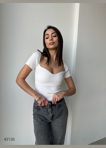 Белый демисезонный джемпер женский с короткими рукавами джемпер Liton