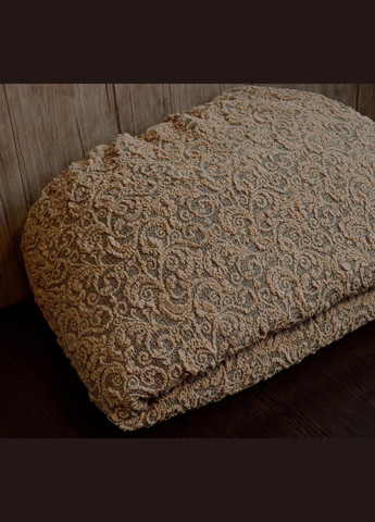 Чохли на стільці з спідницею (жаккард) Пісочні Kayra (324800123)