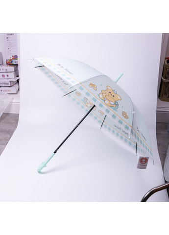 Комбинированный классический детский зонт-трость полуавтомат из полиэстера прочный надежный 8 спиц диаметр 94 см мятный hp-23-11m Yiwu (370675741)