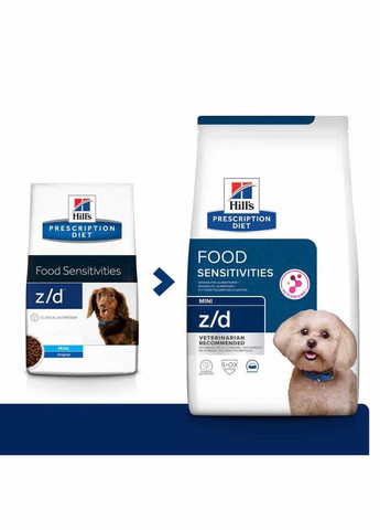 PRESCRIPTION DIET z/d Mini Сухой корм для собак малых пород при пищевой аллергии, 1 кг Hill's (345743112)