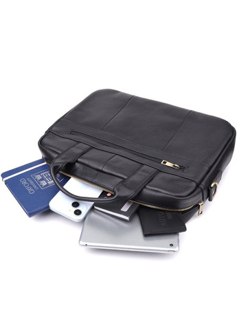 Практичный портфель для мужчин из натуральной кожи 23041 Черный Vintage (357494926)