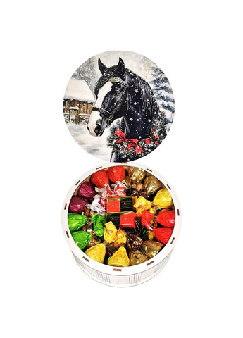 Подарунок №30/20 “Магія Цукеркової Зими” 1 кг (21х21х9 см, у дерев'яній коробці) Унікальна цукерка (372656236)