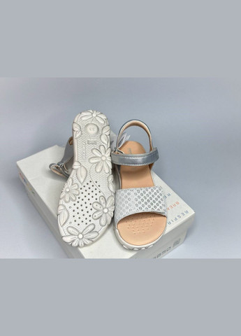 Серебряные детские босоножки сандалии haiti для девочек Geox