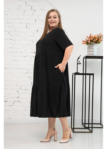 Чорна повсякденний трикотажне літнє плаття міа чорне в горох Tatiana