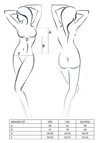 Черный демисезонный комплект белья imagine set openbra black xxl/xxxl - : лиф - мини-сорочка, трусики с оборками Passion