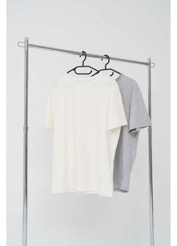 Комбінована набір футболок чоловічих cotton basic 2 шт (молочна, сірий меланж) Handy Wear