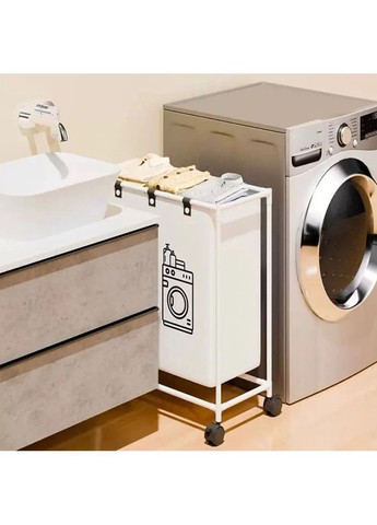 Кошик для білизни на колесах MAG-9066 62х55х25 см три секції об'єм 60 літрів Idea (363834580)