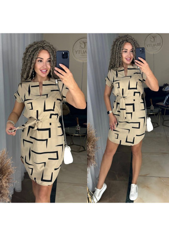 Бежевое платье, цвет бежевый No Brand