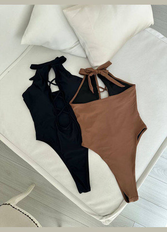 Коричневий купальник суцільний Domino