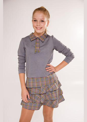 Джемпер DM SASHKA ДШФ-112 сіро-рожева клітинка (322213028)