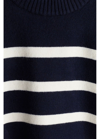 Темно-синий демисезонный свитер в составе с шерстью H&M