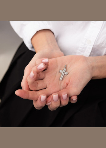 Срібний хрестик з фіанітами 131598 Oniks (264023276)