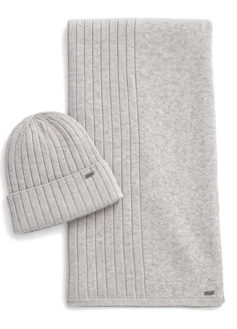 Мужской светло-серый комплект шапка и шарф Tom Tailor (372262373)