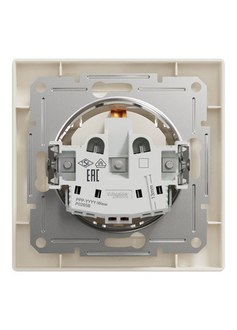 Розетка з кришкою та з заземленням, крем, Asfora, EPH3100123 Schneider (372582374)