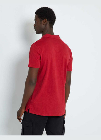 Бордовая футболка-поло лето,бордовый, для мужчин Kiabi
