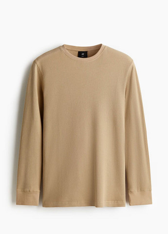 Бежевый демисезонный лонгслив H&M однотонный